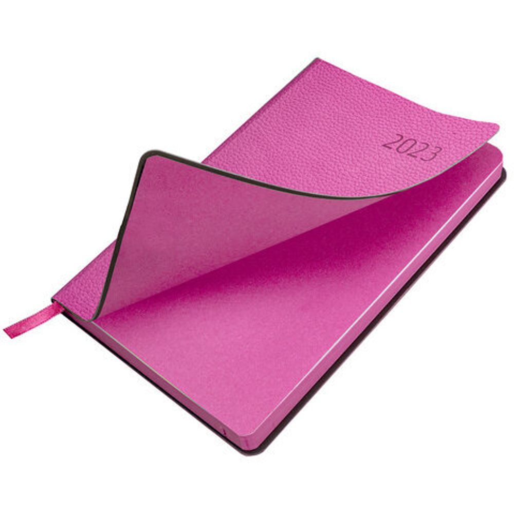 Ежедневник датированный 2023 А5 138x213 мм BRAUBERG "Stylish", под кожу, розовый, 114069