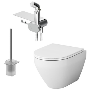 Набор подвесной унитаз с гигиеническим душем AM.PM Spirit V2.0 CK70H1003W белая, хром