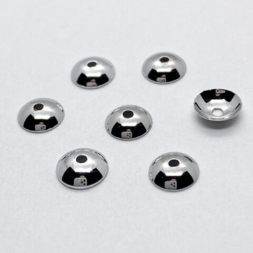 Шапочка, цвет серебро (родий), размер 6 мм, цена за 10 шт