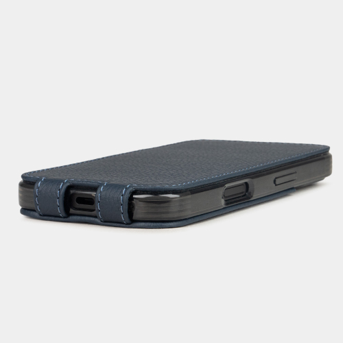 Чехол для iPhone 16 из кожи теленка, синего цвета