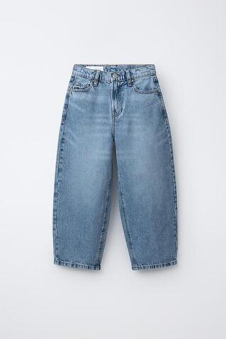 ZARA ДЖИНСЫ BALLOON, СИНИЙ