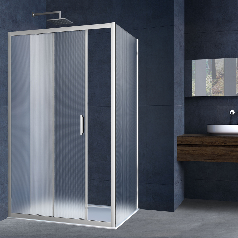 Душевой уголок Альфа (Alpha) Vincea VSR-3AL9015MT, 1500*900, хром, стекло текстурное