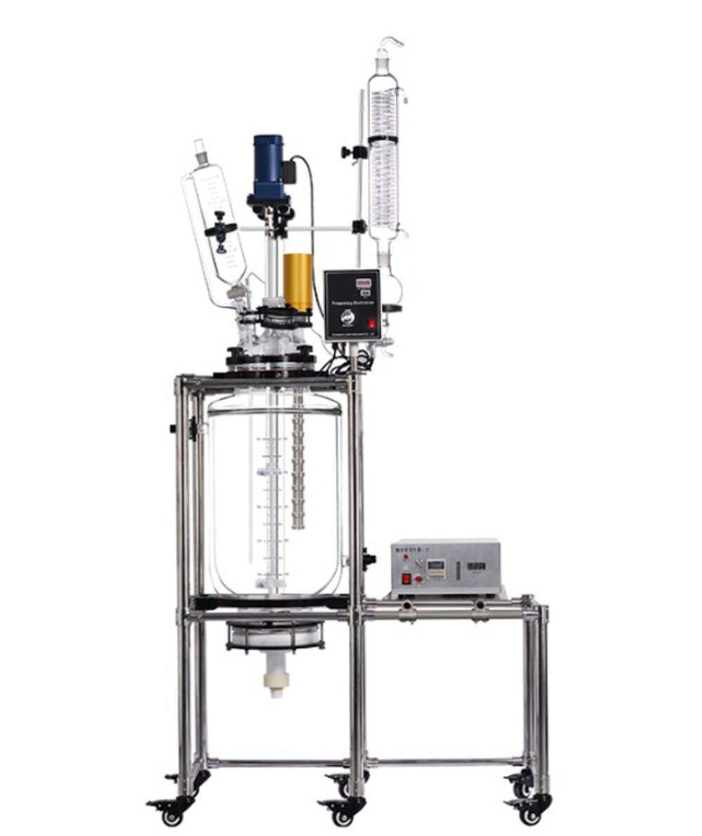 Реактор стеклянный лабораторный 30л с гомогенизатором