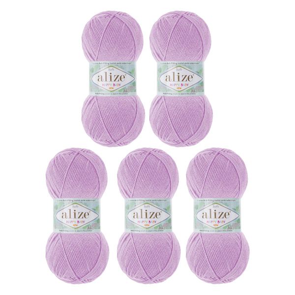 Пряжа Alize (Ализе) Happy Baby New / уп.5 мот. по 100 г, 320м, 27 лиловый