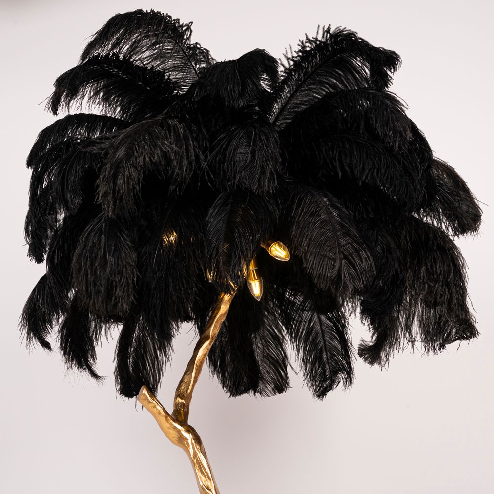 Торшер страусиные перья Feather Lamp A MODERN GRAND TOUR черный