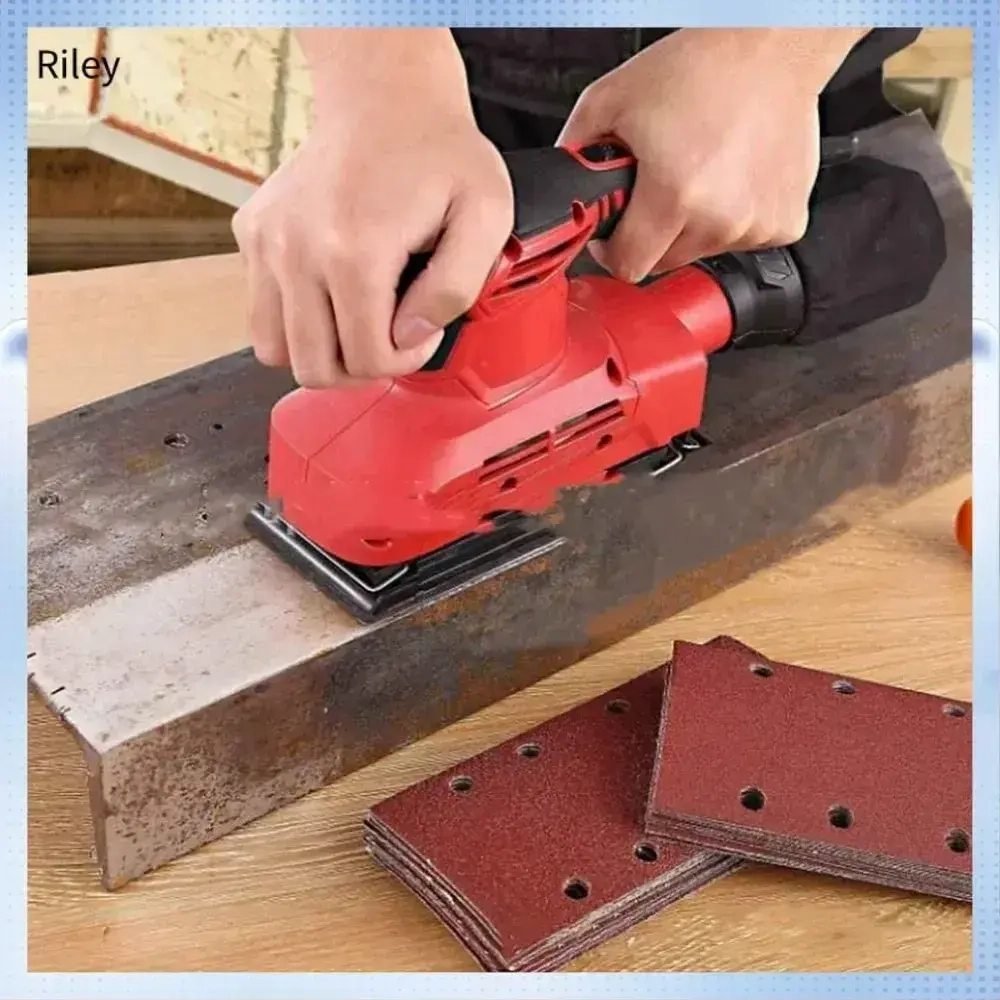 40 шт., квадратная флокированная наждачная бумага, 8 отверстий, 40-80 зернистость, ассортимент листов абразивной бумаги инструментов