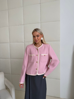 Жакет твидовый розовый