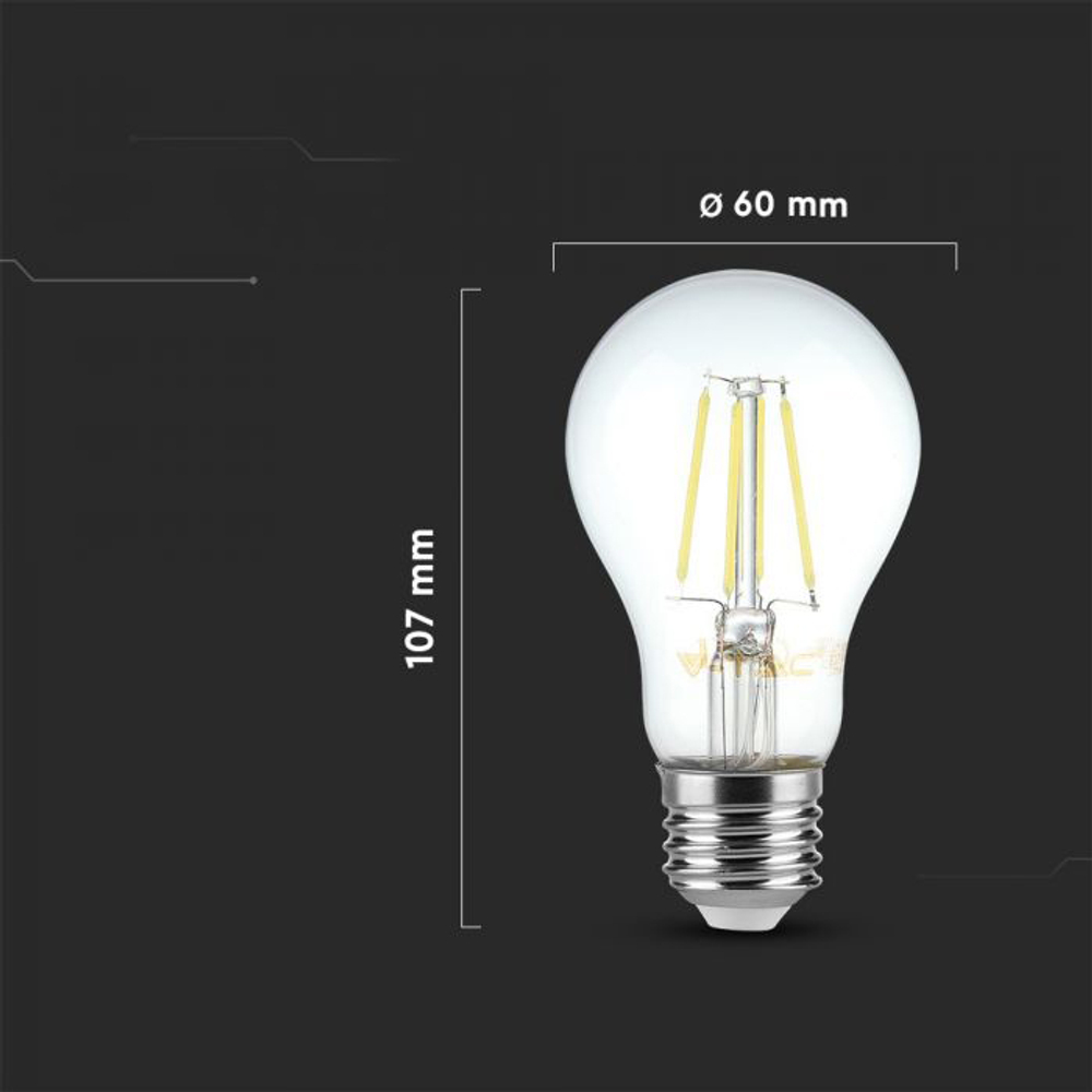 Лампа светодиодная филамент V-TAC, E27, 4 Вт, 4000К, SKU 7119