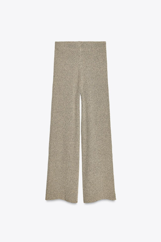 ZARA СКРОЕННЫЕ ПО КОСОЙ БРЮКИ С ШИРОКИМИ ШТАНИНАМИ, ПЕСОЧНЫЙ/КОРИЧНЕВЫЙ