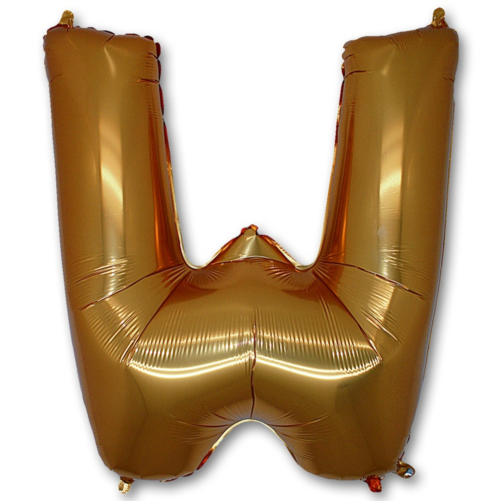 Шар фольгированный Буква W 101,6 см (Золотой)