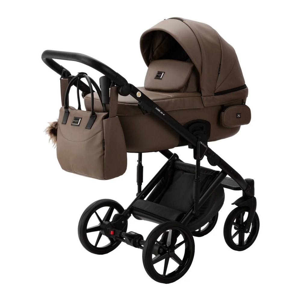 Детская коляска Adamex Lumi Air Deluxe 2 в 1 L-SA09 (Т.БЕЖЕВАЯ КОЖА)