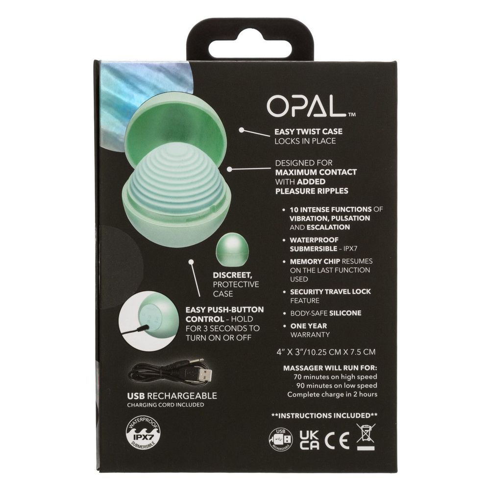 Зеленый вибромассажер Opal Ripple Massager (Цвет: зеленый)