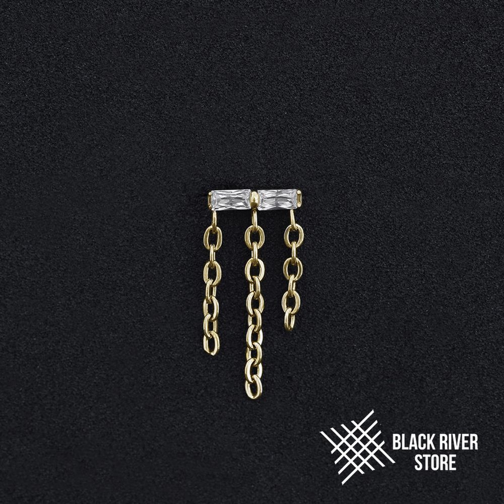 Pendant Shine Line Chain Crystal PVD Yellow