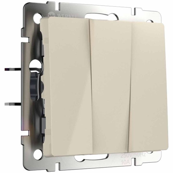 Выключатель Werkel трехклавишный слоновая кость W1130003 4690389155666