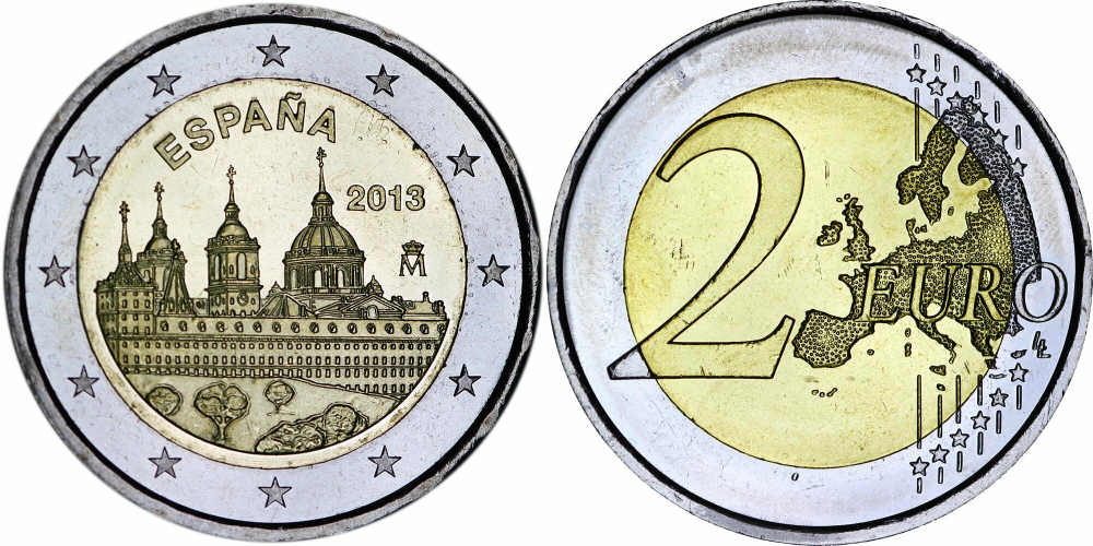 Испания 2 евро, 2013 ЮНЕСКО - Монастырь Эскориал aUNC