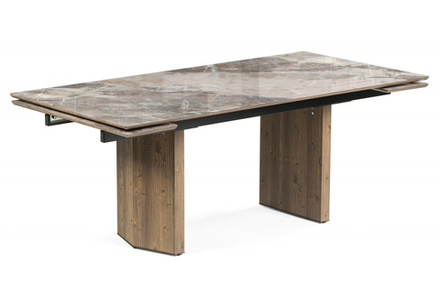 Стол стеклянный Woodville Монерон 200(260)х100х77 каталония, орех кантри