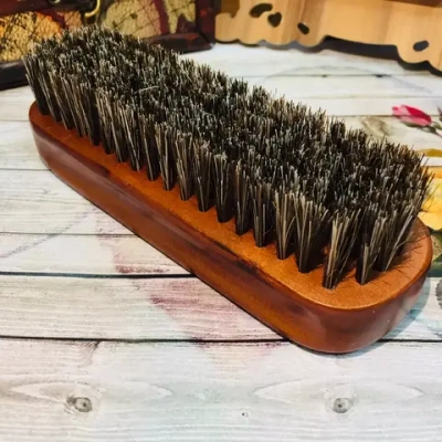 Щетка для обуви деревянная с натуральным ворсом «Эстетика», цвет коричневый, 14см