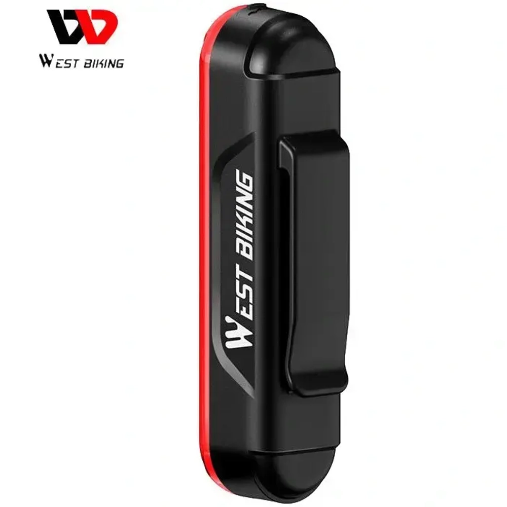 Фонарь велосипедный, задний West Biking YP0701363 (аккум. 450 mAh,USB)