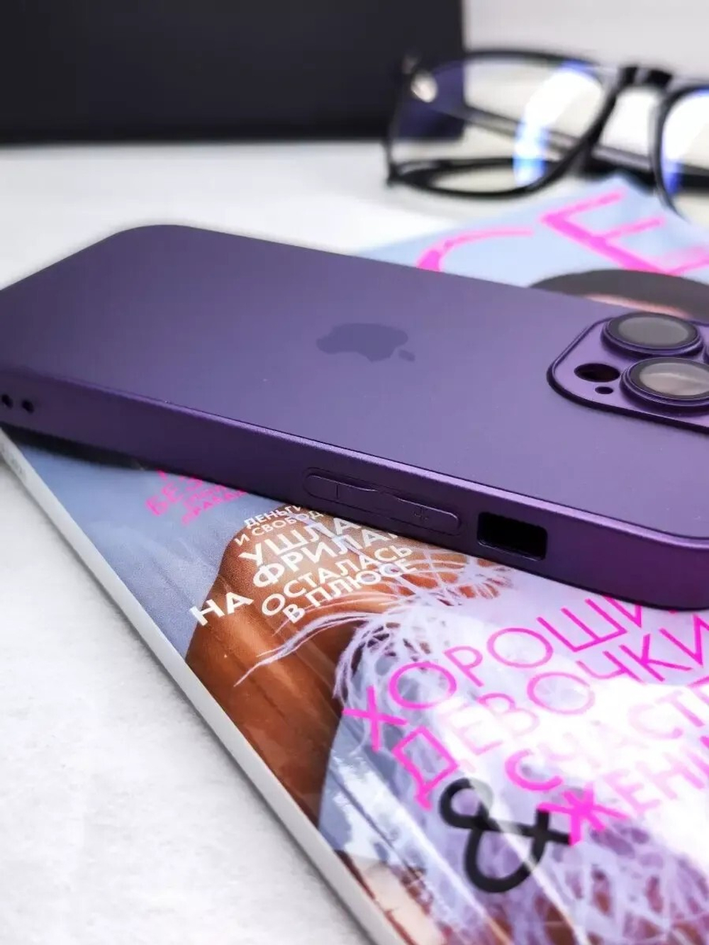 Накладка iPhone 14 PRO | AG Glass Case Dark Purple