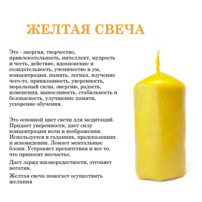 Набор восковых желтых свечей интерьерный из 3-х штук
