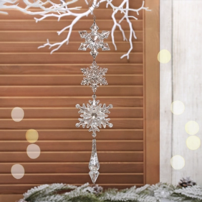 Подвеска «Волшебная снежинки» 32 см, Серебро