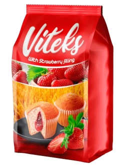 Кексы с Клубничной начинкой Витекс 260 г