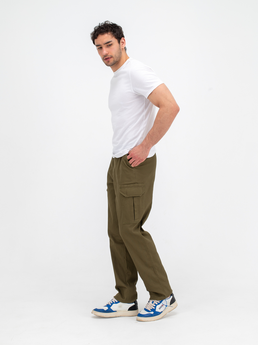 Карго джоггеры прямые. Хаки