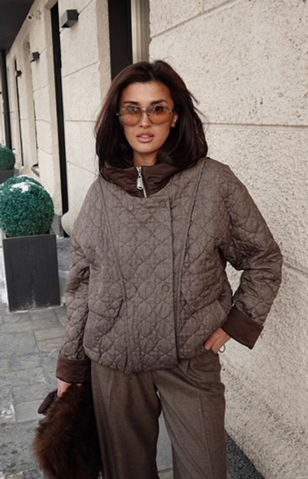 Куртка демисезонная двубортная с капюшоном