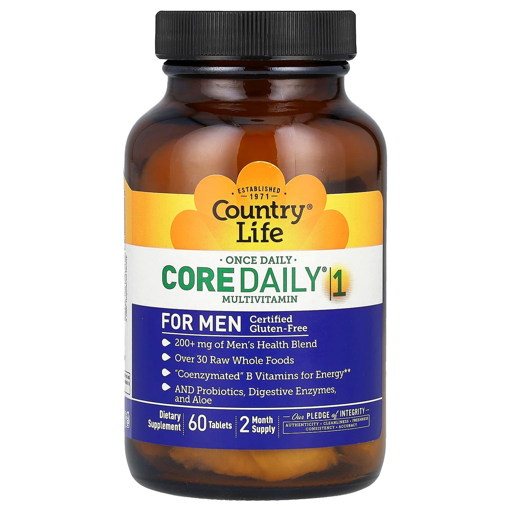 Country Life, Core Daily® 1, мультивитаминный комплекс для мужчин, 60 таблеток