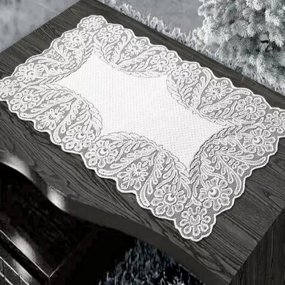Салфетка ажурная &quot;ФМ. РАПСОДИЯ&quot; рис. 2-16-32, 80*40 см,  цвет белоснежный, Россия.