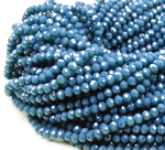 БН020НН34 Хрустальные бусины "рондель", морская волна непрозрозрачный, 3х4 мм, кол-во: 95-100 шт.