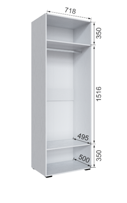 Шкаф без зеркала Бруклин 75Ш