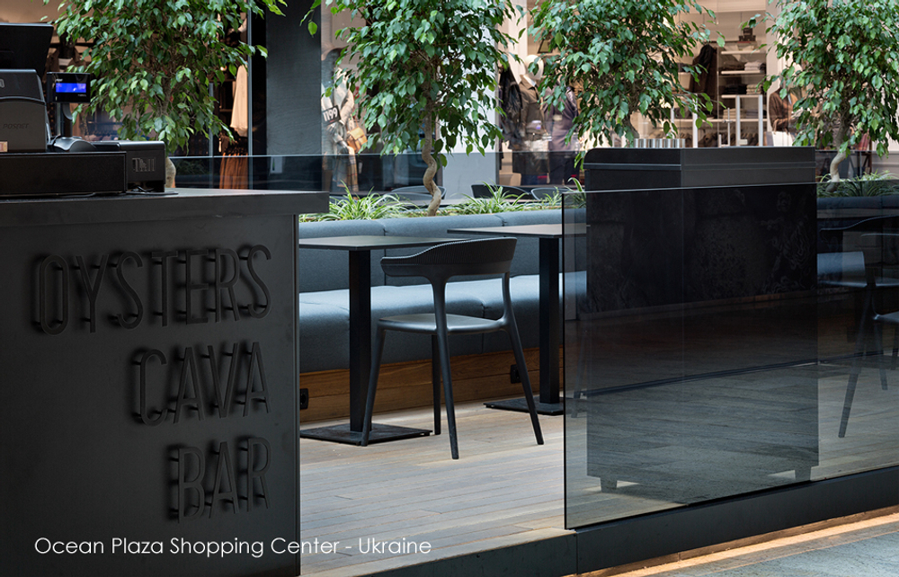 Кресло пластиковое Papatya Luna Stripe, черный