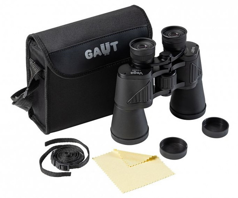 Бинокль GAUT Vega 12x50, Porro-призмы BK7, цвет черный