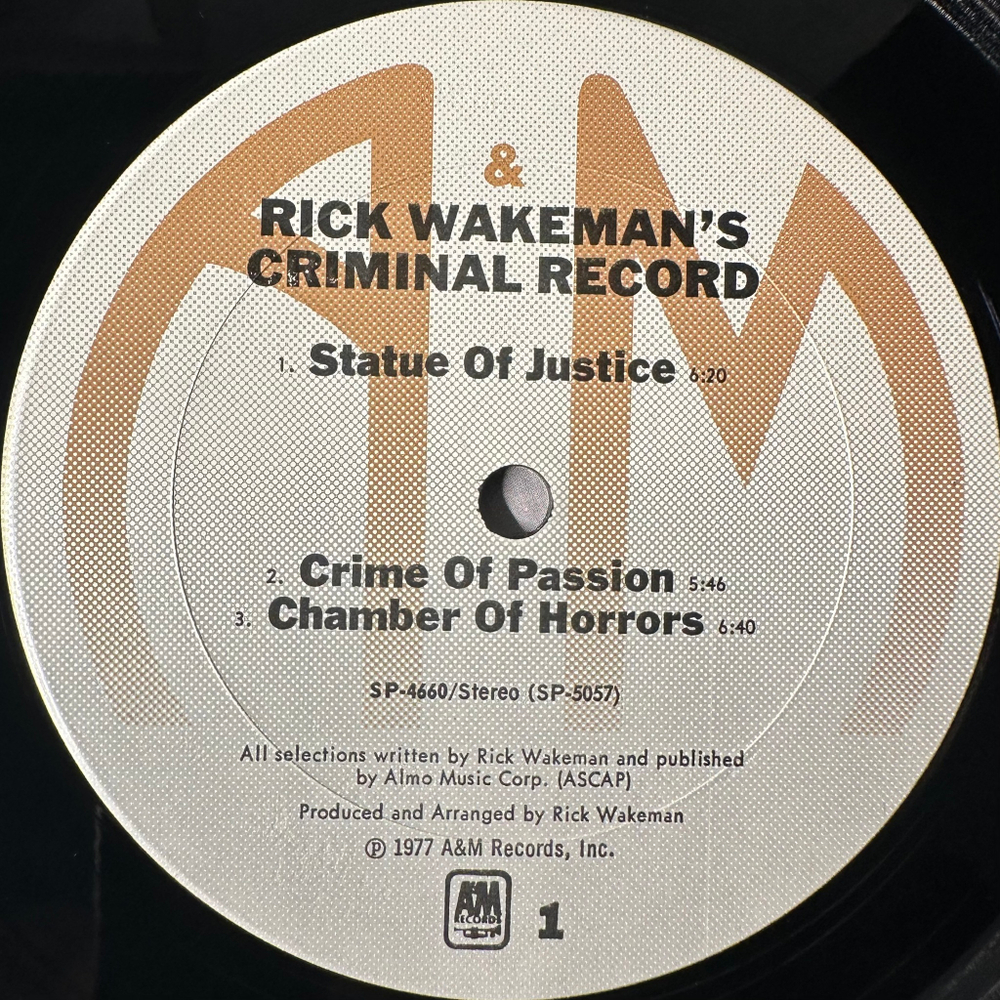 Rick Wakeman ‎– Rick Wakeman's Criminal Record (США 1977г.)