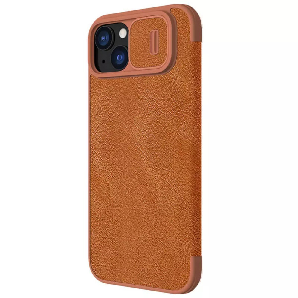 Кожаный чехол-книжка Nillkin Leather Qin Pro c защитой камеры для iPhone 15 Plus