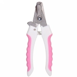 Когтерез для животных «ЗООУЛЬТРА», пружинный механизм, ручки прорезиненные - волна, цвет белый / розовый, 16см