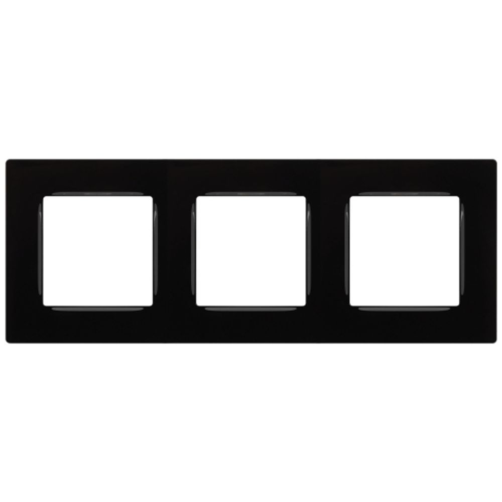 Рамка для розеток и выключателей ЭРА Серия 12 12-5203-06 на 3 поста, Классик, чёрный