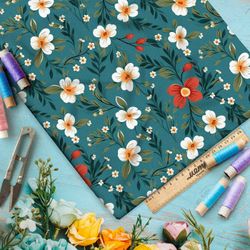 Ткань премиум флис весенний цветочный ветер