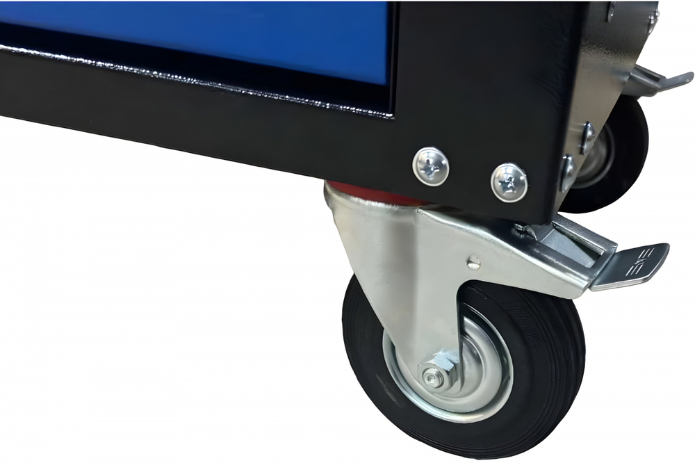 Инструментальная тележка GWT-B6L (6 ящиков, центральный замок, колеса с тормозом, синяя)