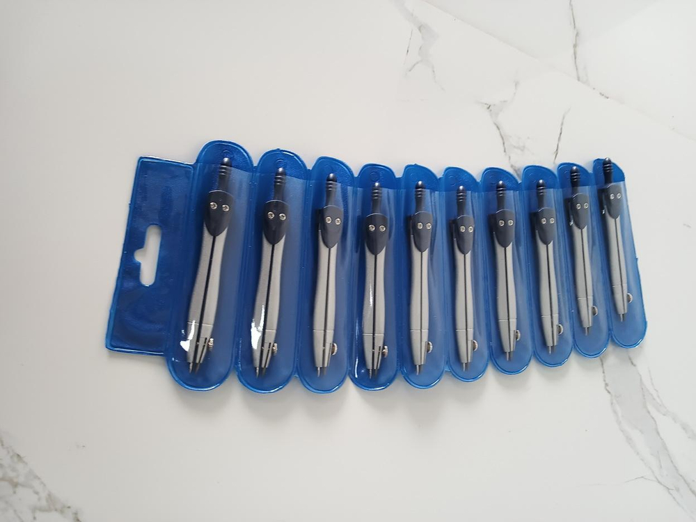 Циркуль металлический 110мм в ПВХ чехле D-608B-909 (Комплект 10шт.)