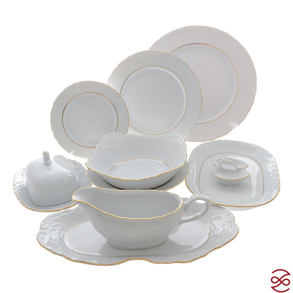 Столовый набор Repas Rococo с золот.полос.(25 предметов на 6 персон)