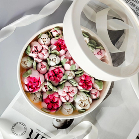 Упаковка "Шайба" белая с окном д 20 высота 7см