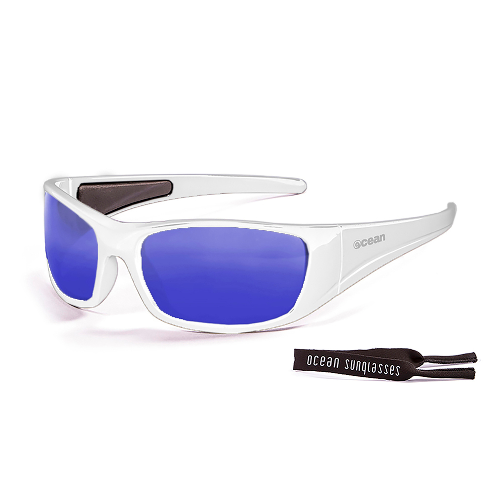 Спортивные очки "Ocean" Bermuda Белые/Зеркально-синие линзы