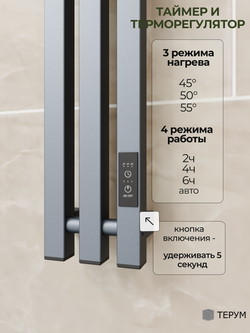 Полотенцесушитель электрический Calido 3 PRO 110/13 серый графит