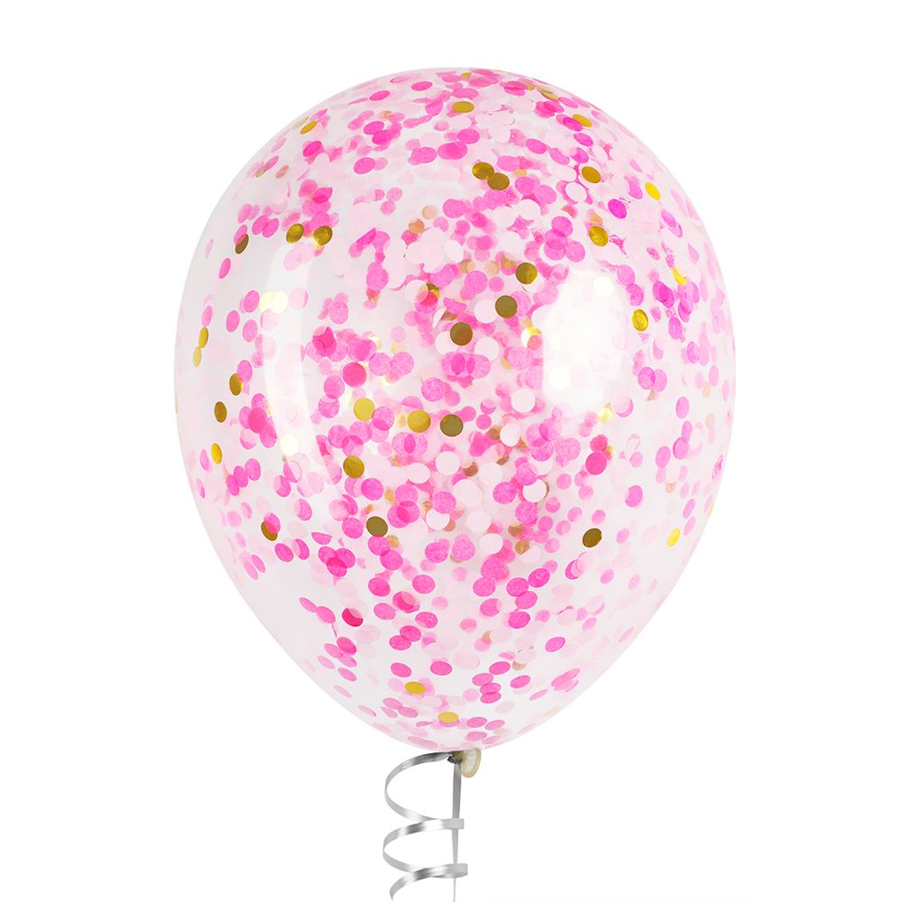 Конфетти купаж, Круг, фольга и тишью, Розовый микс, Металлик, 1 см, 50 г.