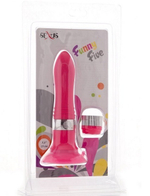 Розовый водонепроницаемый вибратор на присоске со сменной панелью управления 19 см.