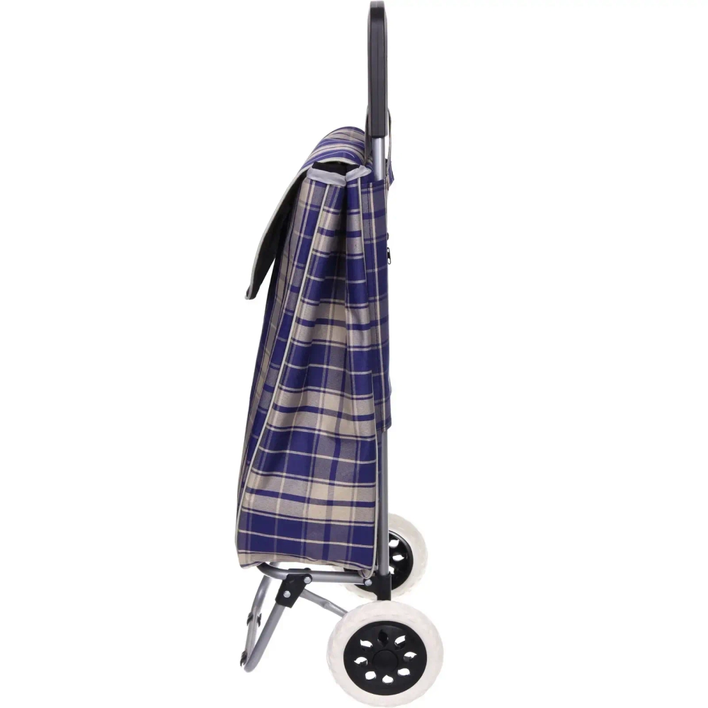 Тележка хозяйственная с сумкой (93*33*26см, колеса 16см,грузоподъемность до 30 кг.) синяя SYD-016