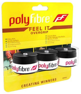 Теннисные намотки Polyfibre Feel It Overgrip 3P - черный