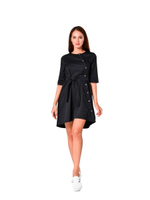 Халат медицинский женский Mariita MA762 на кнопках с поясом, черный, 54